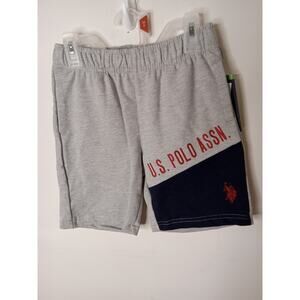 NWT U.S. Polo Assn. Boys Size M Contrast Splice Shorts Terry Grey. Athleisure